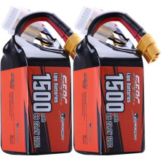 SUNPADOW 2 pakuotės 6S 22.2V Lipo baterija 1500mAh 120C Soft Pack su XT60 kištuku, skirta RC FPV sraigtasparniui, lėktuvui, dronui, kvadrokopteriui, lenktynių hobiui