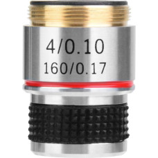 Biological Microscope 4X Achromatic Objective Lens Biomicroscope 160/0.17 (DM-WJ001) Aluminium Alloy Microscope Lens
