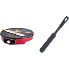 Gadgy Crepe Maker su nepridegančia danga | 30 cm skersmuo ir Crepe Turner | Crepe Maker for Crepes, Pancakes, Pancakes & Westmark Crepe Spatulas, ilgis: 33 cm, švelnus, juodas, 28662270