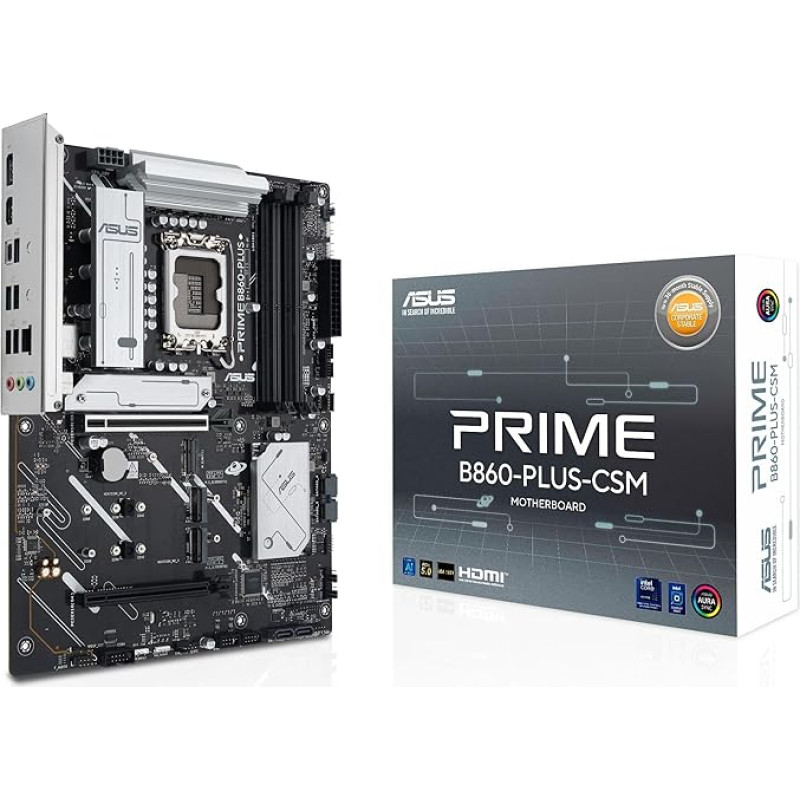 ASUS Prime B860-PLUS-CSM Motherboard Socket Intel LGA 1851 (Intel B860, ATX, DDR5 Memory, PCIe 5.0 x16 SafeSlot, 3X PCIe 4.0 M.2, HDMI, DisplayPort, USB 20Gbps, USB 5Gbps Type-C)