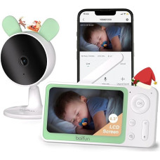 BOIFUN Baby Monitor Video, 4.3 Inch Schermo Con Zoom 4X, Controllo Tramite App Mobile & Monitor LCD, Rilevamento di Suoni e Movimenti, Visione Notturna (Singolo Monitor e Telecamera Singola)