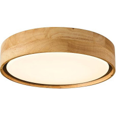 Leuchte.Store Puinen LED Ceiling Light, Round Dimmable Ceiling Light, Diameter 31 cm, Made of Aluminium in Modern Wood Look, 12 Watt, 1100 Lumen, Light Colour 3000 Kelvin, Modern Ceiling Lighting,