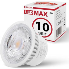 10 x LED Module MAX 230 V 5 W Flat for Recessed Spotlight GU10/MR16 Replacement Neutral White Diameter 50 mm Installation Light Bulb Direct Connection 230 V