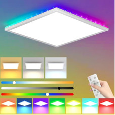 LED Ceiling Light Dimmable, 30 W 3200 LM RGB LED Ceiling Light with Remote Control 3000 K - 6500 K Ceiling Lighting IP54 Waterproof LED Panel for Living Room Bedroom Children's Room Kitchen Bathroom