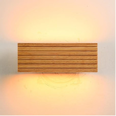 EGSO LED Wall Lamp Wooden Wall Light Indoor Modern Wall Lights 22 cm 6 W 2800 K 480 LM Warm White Wall Lighting for Bedroom, Living Room, Hallway, Stairs and Corridor Night Light Interior Lighting