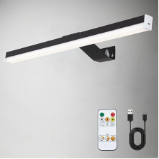 DESGNT belaidis paveikslų apšvietimas, įkraunamas strėlių apšvietimas su nuotolinio valdymo pulteliu, sieninis šviestuvas su 3 apšvietimo režimais, reguliuojamas ryškumas, skirtas tapybai, menui, strėlytėms