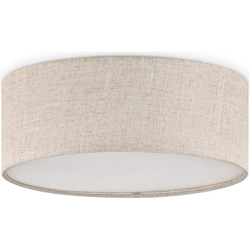 Home Sweet Home Minimalist Ceiling Light | White | Cylinder | Fabric Shade | Diameter 32 x 12 cm | For E27 LED Bulbs | For Bedroom and Dining Room