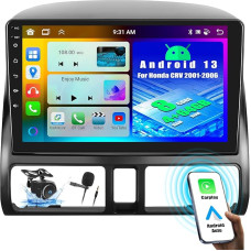OiLiehu 4+64G 8 Core Android 13 Double DIN Radio CarPlay Android Car for Honda CRV 2001-2006 Car Radio with Screen 9 Inch with Mirror Link Bluetooth GPS FM RDS WiFi SWC DSP/EQ + Reversing Camera