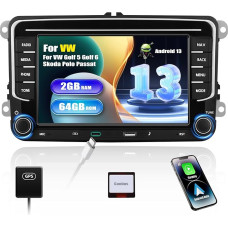 2+64G SIXWIN Android 13 automobilinis radijas VW Golf 5 Golf 6 Skoda Polo Passat Tiguan Touran su Carplay/Android Car/Mirrorlink, 7 colių talpinis jutiklinis ekranas su WiFi GPS FM Bluetooth