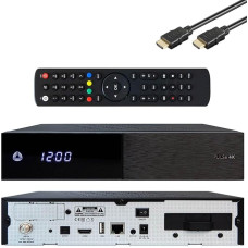 AB Pulse 4K UHD Satellite Receiver (1x DVB-S2X Sat, Linux E2, PVR, H.265, HDR10, Ultra HD 2160p, 2GB RAM & 8GB Flash, USB 2.0, HDMI, CI, CA Card Reader, MicroSD Slot, LAN, Black)