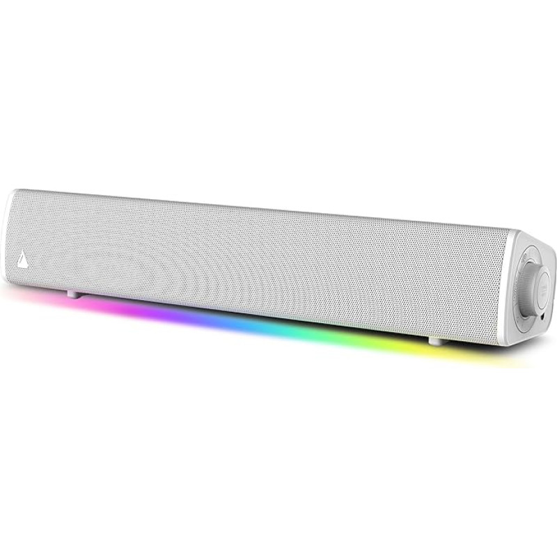 CREATIVE Sound Blaster GS3 (White) Compact Gaming Soundbar with RGB and SuperWide Technology, USB Powered, Bluetooth 5.4, Headphone Output, for PC and Mac