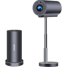 Auto Focus/Trapezoidal Correction VGKE Mini Projector Home Cinema 4K Supported, 15000 Lumens Full HD Video Projector WiFi6 Bluetooth Smart Projector with 90° Rotating Telescopic Stand for Home/Outdoor