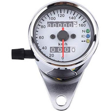 Motociklų greičio matuoklis Motociklų universalus signalas Dvigubas skaitmeninis ekranas 160 km/h 12 V motociklui (sidabrinis)