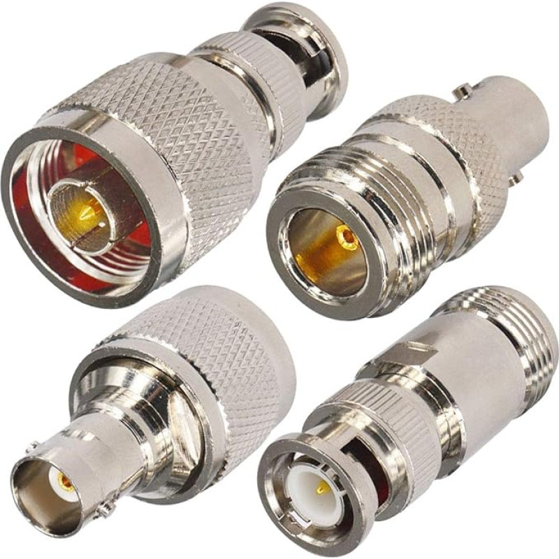 YILIANDUO 4 tipo N tipo į BNC adapterio rinkinys nuo vyriškojo / moteriškojo iki vyriškojo / moteriškojo RF koaksialinio adapterio bandymo keitiklis, skirtas SDR radijo ryšio 