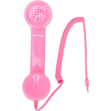Retro Telephone Handset, Old Phone Headset with Volume Control, 3.5 mm Vintage Retro Telephone Handset, Mobile Phone Receiver for All Smartphones and Computers, 9 Foot Coiled Cable (Pink)