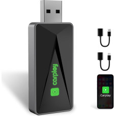 Wireless CarPlay Adapter, Upgrade USB CarPlay Adapter for iOS, Converts Wired CarPlay to Wireless, Plug and Play Car-Play Wireless Adapter, Mini & Stabilize, Compatible with iOS 12+