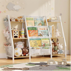 GoTiling Children's Bookcase Children's Room Toy Shelves: Open Storage Shelf with 6 Compartments - Toddler Display Books Furniture, Nursery, Playroom
