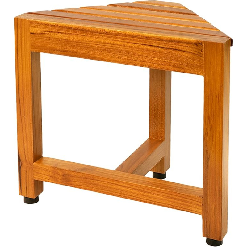 Teak Corner Shower Stool Modern Wooden Corner Shower Stool for Bathroom Shower Stool for Shaving Legs