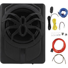 10 Inch 800 W Slim Underseat Car Subwoofer with Blue LED Ambient Light, Excellent Heat Dissipation, Reliable Performance and Wired (Colourful)