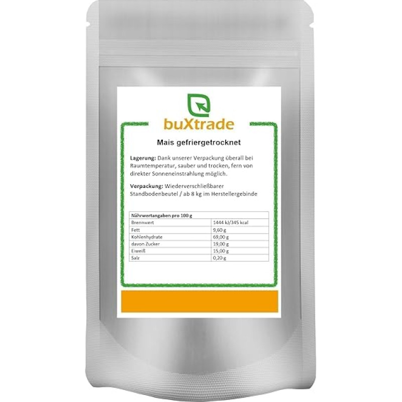 100g Freeze Dried Corn | Corn | Dried Fruit | Whole Corn | Freeze Dried | Buxtrade