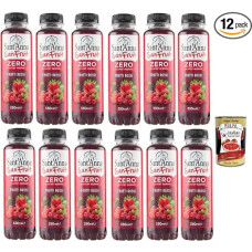 Sant'Anna, SanFruit Frutti Rossi, 12x 330 ml, Ohne Zucker Getränk basierend auf fruchtfreien Fruchtsäften mit Süßungsmitteln, rotem Früchte Geschmack + Italian Gourmet polpa 400g