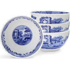 Spode Blue Italian Dipping Bowls | Set of 4 Small Serving Bowls for Dips, Sauces and Spices | 4