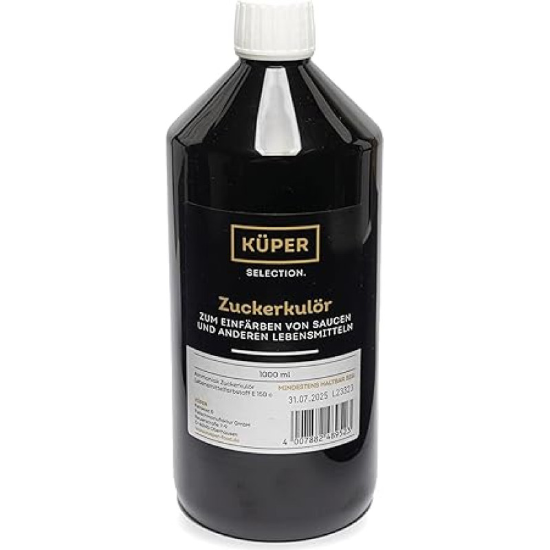 Küper Gourmet Sugar Cheese - 1000 ml - Liquid Food Colour Brown - Sugar Colour for Sauces, Dressings or Sweet Sauces - Dark Sugar Colour