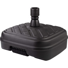 Aktive 61133 - Juodas stačiakampis lauko terasos skėčio pagrindas | Atsparus vandeniui ir saulei | Skėčio pagrindas su vandens arba smėlio rezervuaru | Su ratuku, kad būtų lengva transportuoti