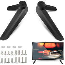 Set of 2 TV Base Feet, Universal TV Legs, TV Base Stand Made of ABS, Universal TV Base Feet with Screw Set, for Most LED Plasma Flat Screens (Hole Spacing from 17 mm - 20 mm)