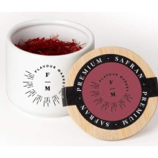 Flavour Market Saffron Threads (5 g) in High-Quality Ceramic Tin - 5 g Saffron Threads Quality Category I (ISO 3632 - 2)
