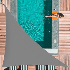 Sunal Triangle Sun Shade Sail Canopy 3X3X4.3M, vandeniui atsparus sodo baldakimas 95% UV blokas Saulės atspalvio burė su nemokama virve lauko sodo pavėsinei Patio Party Backyard Lawn Grey