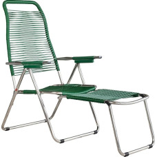 Fiam Spaghetti - Outdoor Recliner Chair - Aluminium / PVC Frame, Dark Green