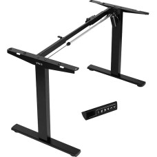 VIVO DESK-V100EBY Electric Stand Up Desk Frame Workstation Frame Only Single Motor Ergonomic Height Adjustable Base with Memory Controller Black