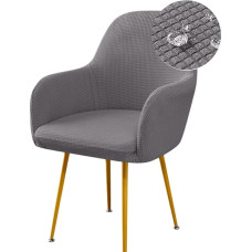 Highdi Stretch Jacquard Chair Covers with Armrest, Waterproof Chair Cover for Dining Room Chairs, Armchair Cover, Washable, Universal, for Dining Room, Hotel, Banquet Decoration (Set of 6, Dark Grey)