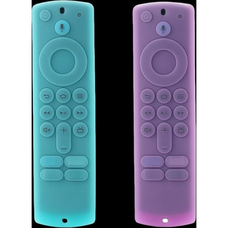3rd/4K/HD Remote Control Silicone Protective Case Cover Anti-slip Luminous Protective Cover with Wrist Strap Purple and Blue