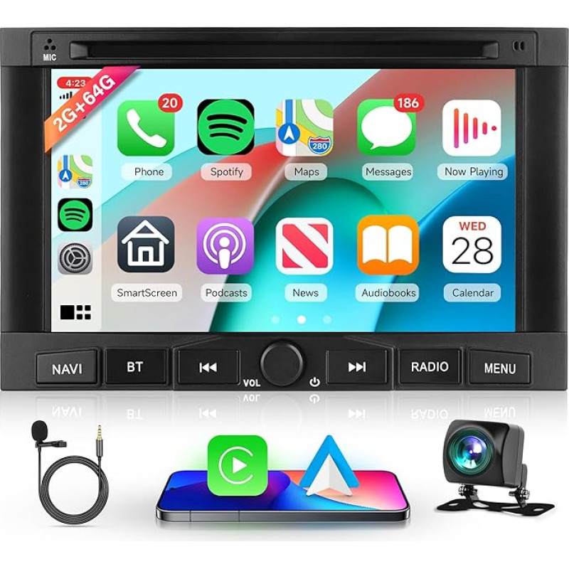 2G + 64G Android automobilinis radijas 2 DIN Peugeot 3008 5008 Citroen Partner Berlingo 2010-2016 7 colių automobilinis radijas su belaidžiu Carplay Android automobiline navigacija GPS WiFi Mirror Link Bluetooth FM/RDS/SWC