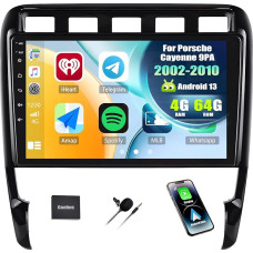 [4+64G] SIXWIN Android 13 Autoradio mit CarPlay/Android Auto/Mirror Link für Porsche Cayenne 9PA 2002-2010,9 Zoll HD Touchscreen Unterstützt WiFi GPS Bluetooth 5.0 FM/RDS 32EQ