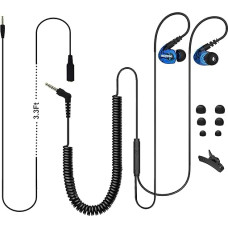 MOXKING Kopfhörer für Fernseher mit langem Kabel, 5,5 m Verlängerungskabel, Ohrhörer für PC, 3,5 mm Audio-Ausgang, Metall-Stereo-In-Ear-Bass-Headset mit Federspule