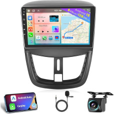 Hikity 8 branduolių 6+128G Android 15 Autoradio für Peugeot 207 2006-2015 Radio Wireless CarPlay Android Auto Three Split Screen BT Bildschrim 9 Zoll Navi GPS WiFi DSP FM RDS SWC