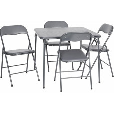 Flash Furniture Zusammenklappbarer Spieltisch und Stuhl-Set, Erwachsene, Grau