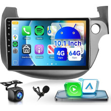 Rimoody 4G 64G Android Autoradio für Honda Fit 2007-2013 mit Wireless Carplay Android Auto, 10.1 Zoll Touchscreen Autoradio mit Bluetooth FM RDS GPS WiFi 32EQ Backup Kamera