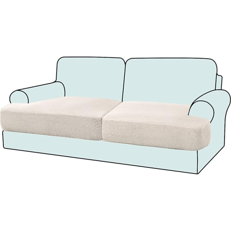 GAMUKAI 2 tempimo T formos pagalvėlių sofos užvalkalai Vienkartiniai sofos pagalvių užvalkalai, skirti 2 pagalvėlėms, sofai, sėdynių pagalvių užvalkalams (2, balta)