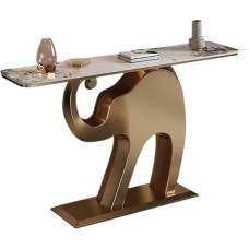 Beistelltisch Moderner Sofatisch, Konsolentisch mit Kunstmarmor-Tischplatte und goldenem Fuß, zeitgenössischer schmaler langer Akzenttisch for Flur, Eingangshalle, Foyer, Korridor, Wohnzimmer Konsolen