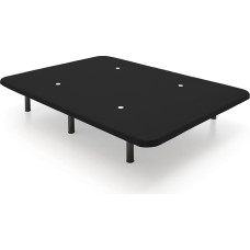 HOGAR24 ES - Verstärktes 3D-Polsterbett mit extra Fester Struktur, internen Verstärkungsstangen und 6 Metallfüßen mit Gewinde von 26 cm, Maße 135 x 190 cm, Farbe Schwarz