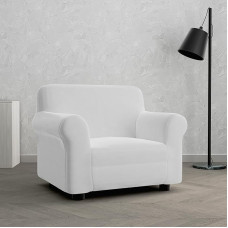 Italian Bed Linen Dahlia Stretch Sofa Slipcover 92% Polyester 8% Elastometer Light Grey 1 Place