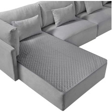LINGKY Sofa Seat Cushion Cover Reversible Dog Bed Cover Waterproof Sofa Cover for L Shape Sofa Protector Chaise Lounge Corner Sofa Protective Covers Living Room Armchair Dogs Pets (Light Grey, 106 x