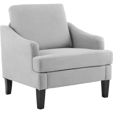 Pardavėjas Mid Century Akzentstuhl, Leinenstoff, Wohnzimmerstuhl, großer bequemer gepolsterter Sessel, Lese-Akzentstühle für Schlafzimmer, Wohnzimmer, gemütlicher Sofasessel mit stabilen Beinen