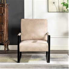 US Pride Furniture Iconic Mid Century Moderner Akzentstuhl mit offenem quadratischem Metallrahmen und luxuriöser Polsterung, bequemer Sessel für Wohnzimmer, Schlafzimmer und Home Office, Mikrofaser,