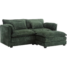 Ligterra Modernes minimalistisches 2-Sitzer-Sofa mit Fußstütze Chenille Stoff Extra Weich Seitliche Ablagefächer & Inkl. Kissen Bequem & Geräumig Für Wohnzimmer & Schlafzimmer Minimalistisches Design