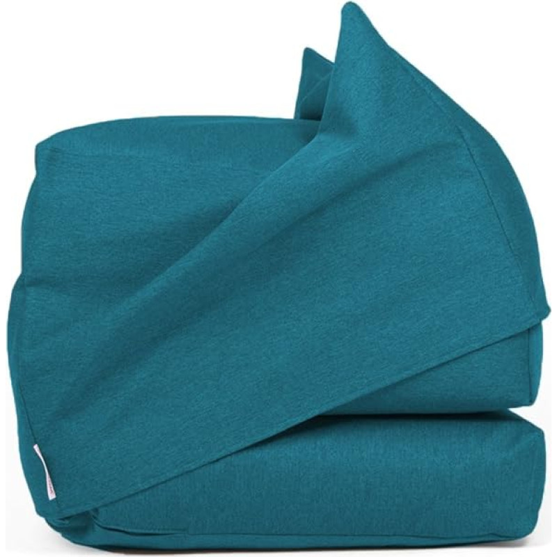 ARKETICOM FU-TOUF Minkštas pupelių maišas Tapti lova sulankstoma kėdė kojų atrama svečių Puffs Miegamojo futonas sulankstomas erdvę taupantis (benzino mėlyna) 60 x 60 x 45 / 190 x 60 x 15